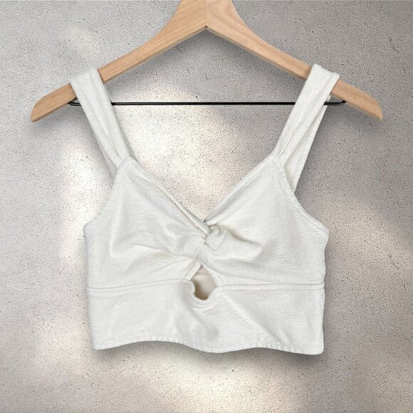Madewell Tops - Madewell Knot Front Cutout Crop Tank Women’s S Lighthouse Sweetheart Minimalist
